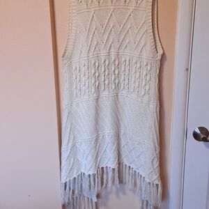 Sonoma Cream Knit Sleeveless Cardigan